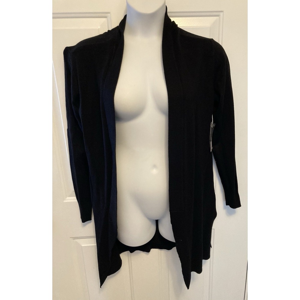 Worthington NWT Black Open Front Cardigan Sweater Size M Medium Women’s‎